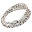 White leather bracelet stainless steel fastener engraving