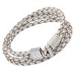 White leather bracelet stainless steel fastener engraving