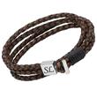 Four-row leather bracelet brown