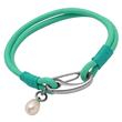 Armband leer mint zoetwaterparel