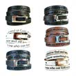 Wrap bracelet leather including laser engraving