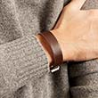 Brown real leather bracelet engravable