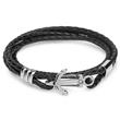 Imitation leather bracelet with 4 strands and anchor clasp