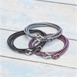 Surfer Bracelet With 2 Strands Purple Anchor Clasp