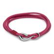 Leather Bracelet With Anchor Clasp 2 Strands Pink