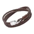 Leather strap in brown engraving plate 4 strands hook