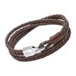 Leather strap in brown engraving plate 4 strands hook