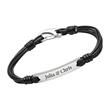 Leather Strap In Black With Engraving Plate Carabiner