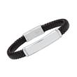 Engraving black imitation leather bracelet