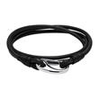 Black leather bracelet with lobster clasp