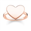 Heart Ring By Thomas Sabo Sterling Silver Rose Gold Plated
