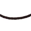 Genuine leather necklace brown braided
