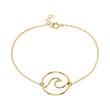 Ladies bracelet in wave design made of 925 silver gold-plated