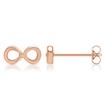 Silver earstuds rose gold-plated infinity