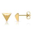 Earstuds pyramid shaped sterling silver gold plated