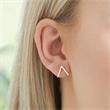 Gold-plated 925 silver v-design earrings