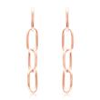 Link stud earrings for ladies in sterling silver, rosé