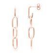 Link stud earrings for ladies in sterling silver, rosé