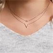 Necklace pendant v-shaped silver rose gold plated