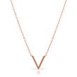 Necklace pendant v-shaped silver rose gold plated