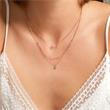 925 silver rosé gold plated necklace with zirconia