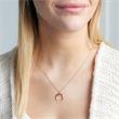 Half Moon Necklace In Rose Gold-Plated 925 Silver