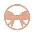 Coin stainless steel bow pink gold