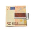 Money clip engravable stainless steel inlay real wood