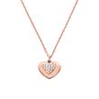 necklace hearts rose gold plated 925 silver zirconia