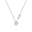 Necklace Pavé Halo For Women In Sterling Silver, Zirconia