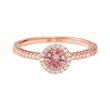 Ladies ring in rose gold plated sterling silver