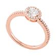 Ladies ring in 925 sterling silver with cubic zirconia, IP rose