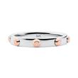 Ladies Ring In 925 Sterling Silver With Rose Gold Studs