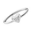 Premium heart ring for ladies in 925 silver, cubic zirconia