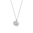 Sterling silver engraved necklace with cubic zirconia