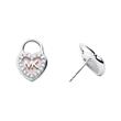 Heart stud earrings in sterling silver, mother-of-pearl, zirconia