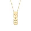 Dog tag engraving necklace in 925 silver, zirconia, IP gold