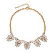 Gold Coloured Statement Chain Stones Pink Clear
