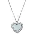 Modern steel necklace heart pendant zirconia