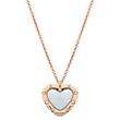 Stainless steel necklace rose gold plated pendant heart