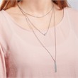 Three-row stainless steel necklace, engravable