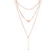Rose gold-plated stainless steel chain, three rows