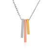 Stainless steel necklace for women with tricolour pendants