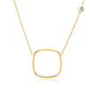 Necklace in gold-plated stainless steel with zirconia
