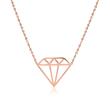 Diamond necklace in rose gold-plated stainless steel