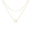 Double row star chain in gold plated stainless steel