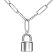 Ladies link chain with padlock in stainless steel