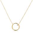 Ladies' Necklace Circle In Gold-Plated Stainless Steel With Zirconia