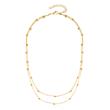 Ladies double row chain necklace in gold-plated stainless steel