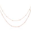 Stainless steel double row chain necklace for ladies, rose gold plated
